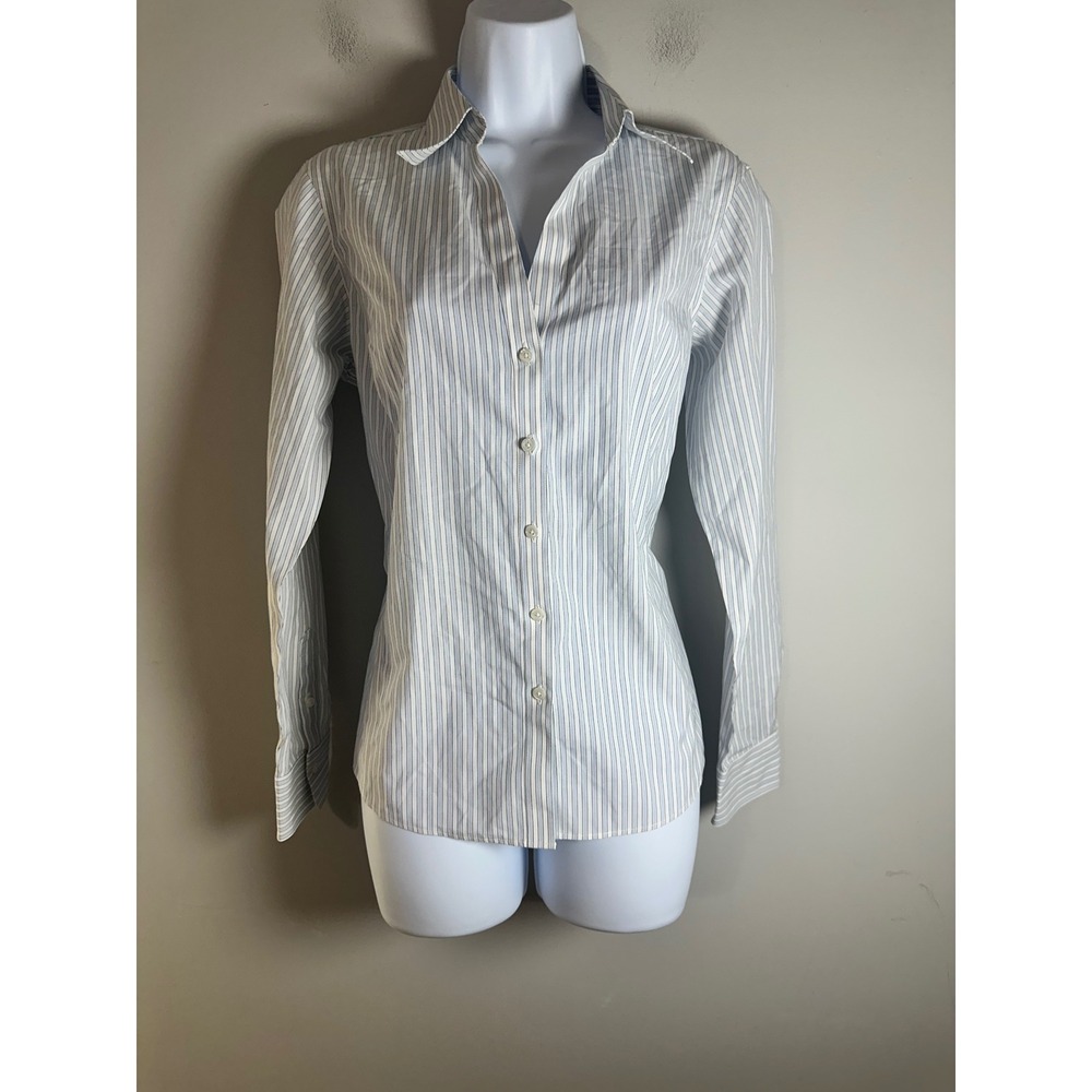Brooks Brothers Petite Fitted Non-Iron Stretch Striped Button Down Shirt 10P